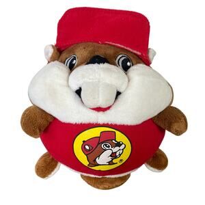 Buc-ee's Beaver Plush 8" Red Shirt Jaag 2015 Stuffed Animal Toy Cap Logo TX Gift